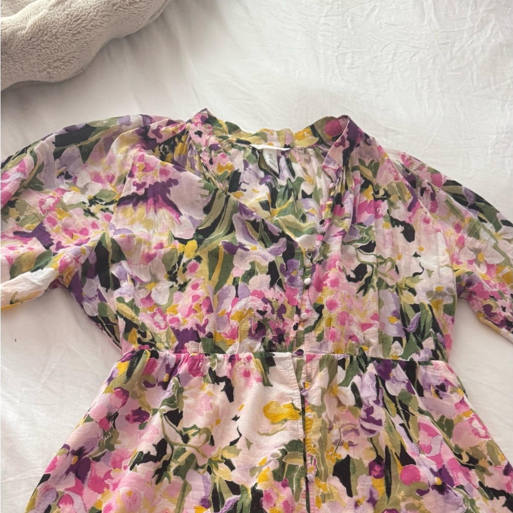 H&M Pink and Purple Ruffled Tiered Sundress